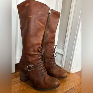 Brown Leather Knee-High Boots